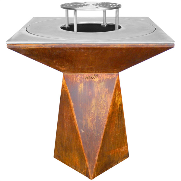 Assembled Corten Steel Fireplace Grill Fun